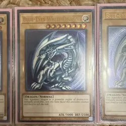 Yugioh! Blue-Eyes White Dragon OP28-EN001 OTS Ultimate Rare X3 Playset - Image 3