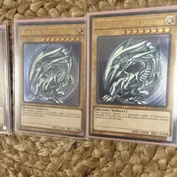 Yugioh! Blue-Eyes White Dragon OP28-EN001 OTS Ultimate Rare X3 Playset - Image 5