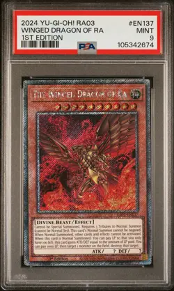2024 YU-GI-OH! RA03-QUARTER CENTURY BONANZA 1ST ED THE WINGED DRAGON OF RA PSA 9 - Image 1
