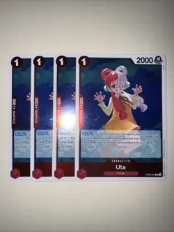 OP09-002 Uta One Piece Card Game x4 Playset EMPERORS IN THE NEW WORLD Red Shanks - Image 1