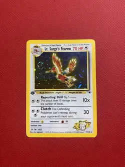 Lt. Surge's Fearow 007/132 Gym Heroes Holo 1st Edition Pokemon Card TCG - Image 1