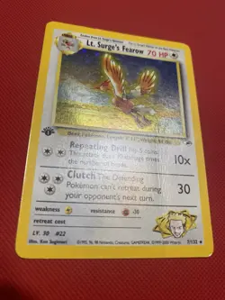 Lt. Surge's Fearow 007/132 Gym Heroes Holo 1st Edition Pokemon Card TCG - Image 2