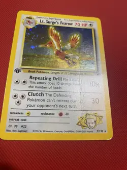 Lt. Surge's Fearow 007/132 Gym Heroes Holo 1st Edition Pokemon Card TCG - Image 3