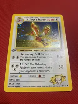 Lt. Surge's Fearow 007/132 Gym Heroes Holo 1st Edition Pokemon Card TCG - Image 4