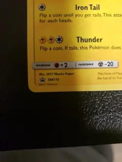 Pokemon Pikachu TCG Ash's Pikachu SM110 Promo Card Sun & Moon Rare Lp - Image 2