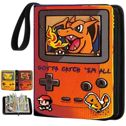 Card Binder Pokemon Cards Binder Holder Fits 400 Cards w/ 50 Removable Sleeves - Image 1