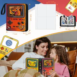 Card Binder Pokemon Cards Binder Holder Fits 400 Cards w/ 50 Removable Sleeves - Image 2