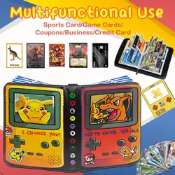 Card Binder Pokemon Cards Binder Holder Fits 400 Cards w/ 50 Removable Sleeves - Image 4