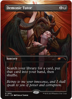 PRESALE MTG Kieran Yanner Demonic Tutor Foil Edition Secret Lair - Image 1