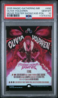 2025 MTG INNISTRAD REMASTERED MOVIE POSTER SC-FOIL #490 OLIVIA VOLDAREN PSA 10 - Image 1