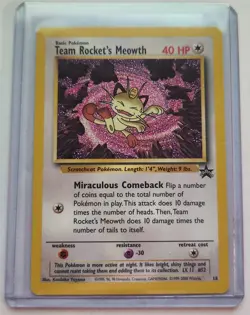 Pokemon Card - Team Rocket's Meowth - Black Star Promo #18 WotC - Mint - Image 1