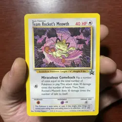 1999 Pokemon Wizards Black Star Promos Team Rocket's Meowth #18 Vintage c430 - Image 1