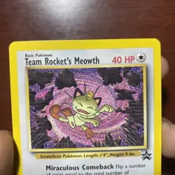 1999 Pokemon Wizards Black Star Promos Team Rocket's Meowth #18 Vintage c430 - Image 2