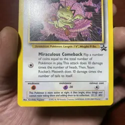 1999 Pokemon Wizards Black Star Promos Team Rocket's Meowth #18 Vintage c430 - Image 3