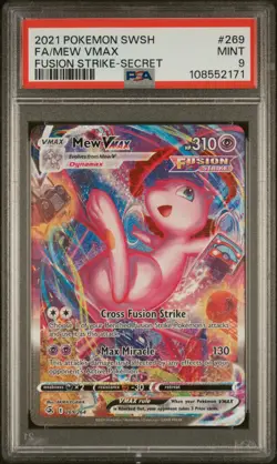 2021 POKEMON SWORD & SHIELD FUSION STRIKE SECRET #269 FULL ART/MEW VMAX PSA 9 - Image 1