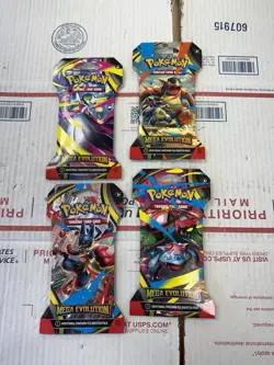 Pokemon TCG (4) Mega Evolutions Sleeved Booster Packs - Full Art Set : Lot Of 4 - Image 1