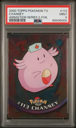 Graded PSA 9 2000 Topps Pokemon TV Animation Series 2 Foil Chansey #113 - Image 1