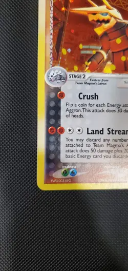 Pokemon Team Magma's Aggron Ex Team Magma vs. Team Aqua 7/95 Holo Rare 7/95 - Image 5