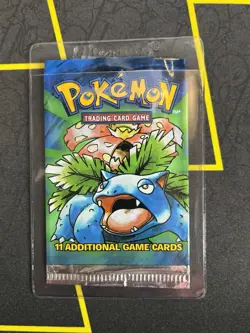 EMPTY Unlimited Base Set Pokemon Booster Pack Wrapper Collectible Venusaur Art - Image 1