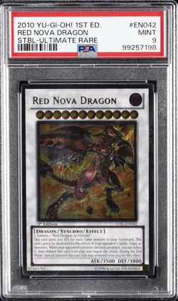 2010 YU-GI-OH! STBL-STARSTRIKE BLAST 1ST ED-ULTIMATE RARE RED NOVA DRAGON PSA 9 - Image 1