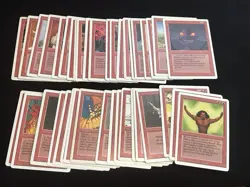 Mtg Revised Red Card Lot-44 Cards.Shivan Dragon,Goblin King.Played - Image 1