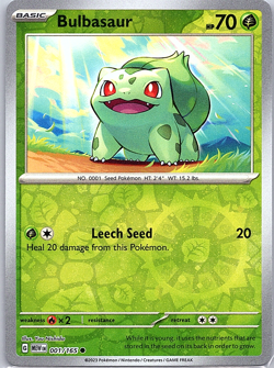 Bulbasaur - (Reverse Cosmos Holo) (Costco Exclusive) 001/165 Miscellaneous Cards - Image 1