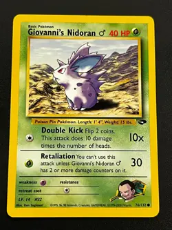 Giovanni's Nidoran 76/132 - Gym Challenge Vintage WOTC Pokemon TCG Card LP - Image 1