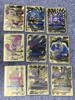 Set of 31 Pokemon Charizard,Dragonite,Snorlax+++ Gold Foil Fan Art Display Cards - Image 3