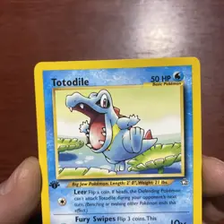 1st Edition Totodile 81/111 Neo Genesis Set Rare Vintage Pokemon Card c527 - Image 2