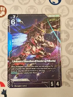 Unicorn Gundam (Destroy Mode) Foil - GD01-002 LR+ NM - TCG Card Game - Image 1