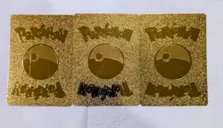 Gold Pikachu Holo V Pokemon Card Lot of 3 - CUSTOM FAN ART Display Collectible - Image 2