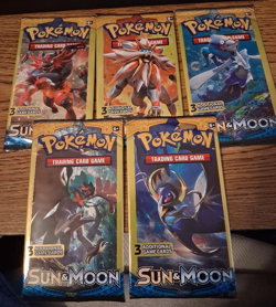 5 Different Art Work Sun & Moon 3 Card Dollar Store Booster Packs - Image 1
