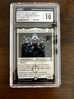 CGC 10 Elesh Norn, Mother of Machines 010/271 Mythic Foil All Will Be One MTG - Image 1