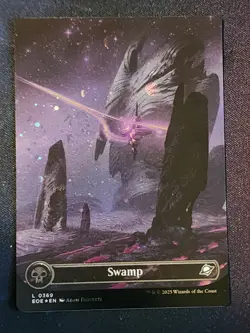Swamp Borderless Galaxy Foil - EOE 0369 - NM - MTG Magic - Image 1