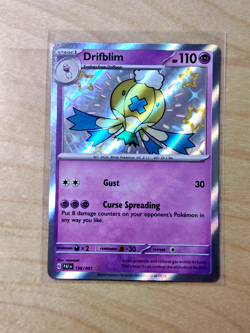Drifblim 156/091 Baby Shiny Rare Scarlet & Violet Paldean Fates Pokemon TCG NM - Image 1