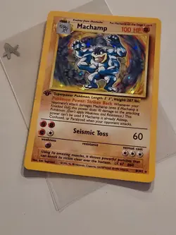 😻 Pokemon MACHAMP * 1st Edition * Base Set 8/102 * HOLO * LP-MP (A) - Image 1