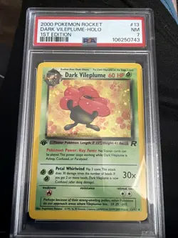 2000 Pokemon Rocket Dark Vileplume Holo First Edition Psa 7 - Image 1