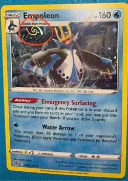 Pokemon Empoleon 037/172 SWSH Cosmos Holo Brilliant Stars HD GALAXY SWIRL Z5 - Image 1