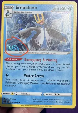 Pokemon Empoleon 037/172 SWSH Cosmos Holo Brilliant Stars HD GALAXY SWIRL Z1 - Image 1