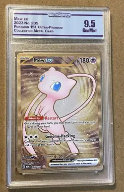 Pokemon TCG Mew ex 205/165 Sv: 151 Ultra Premium Metal Tcg Graded Cc&G 8.5 - Image 1