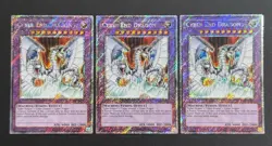 2024 YUGIOH RA03 PLATINUM SECRET RARE CYBER END DRAGON X3 NM SET - Image 1