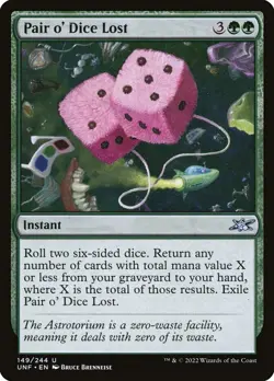 FOIL Pair o' Dice Lost Unfinity Magic MTG Instant CARD 1x (149/244) - Image 1