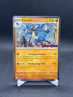 Lucario - 114/198 Pokemon Stamped Scarlet & Violet Premium Collection Promo Card - Image 1