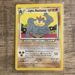 Pokemon TCG Light Machamp Neo Destiny Card 25/105 Unlimited Rare NM+ - Image 1