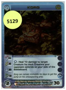 (5129) KORG 50/40/80/30/30 Rare Foil Chaotic Card - Unused Code - Image 1