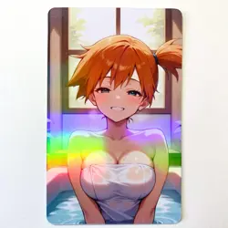 Pokemon Trainer Misty Sexy Doujin Waifu Girl Anime Art Goddess Card - Image 1