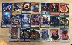 Bakugan Battle Brawlers card lot, 9 Paper Cards, 11 Metal Cards - Image 1