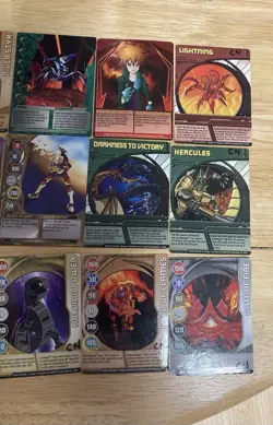Bakugan Battle Brawlers card lot, 9 Paper Cards, 11 Metal Cards - Image 2