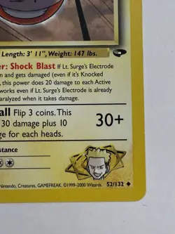 LP Lt. Surge's Electrode 52/132 Gym Heroes Regular Pokemon card English - Image 4