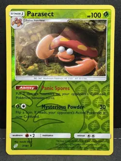 Parasect 7/181 Rare Reverse Holo RARE | Sun & Moon: Team Up | Pokemon Card - Image 1